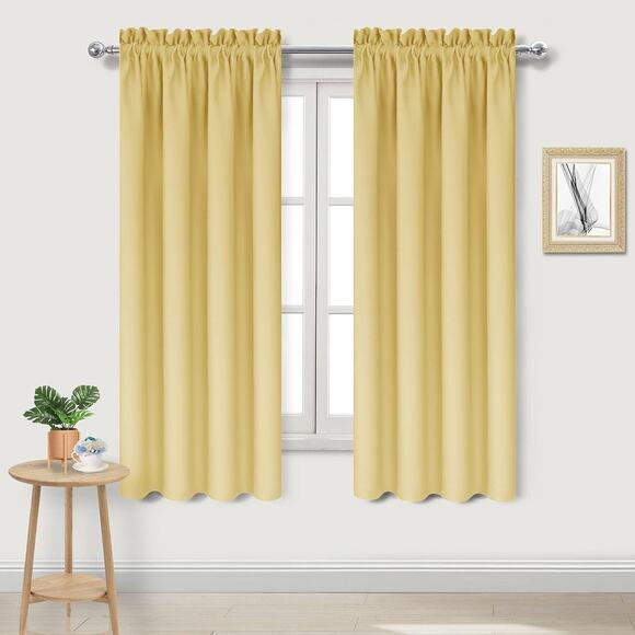 Blackout Curtains for Bedroom Rod Pocket 42 x 63” Each - Picture 1 of 5